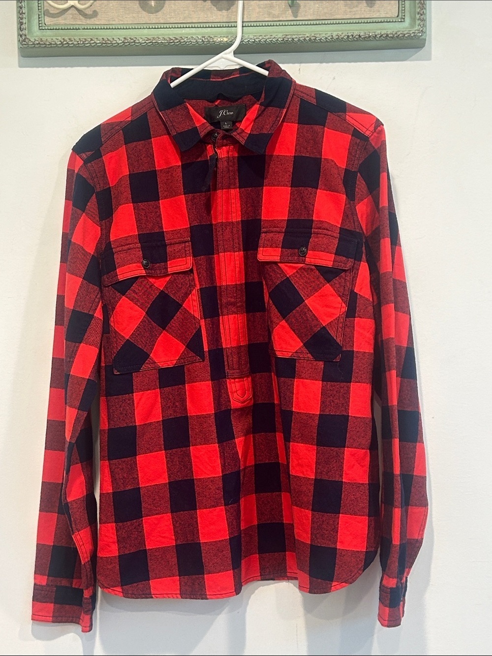 J. Crew Red and Black Buffalo Plaid Button-Down Shirt